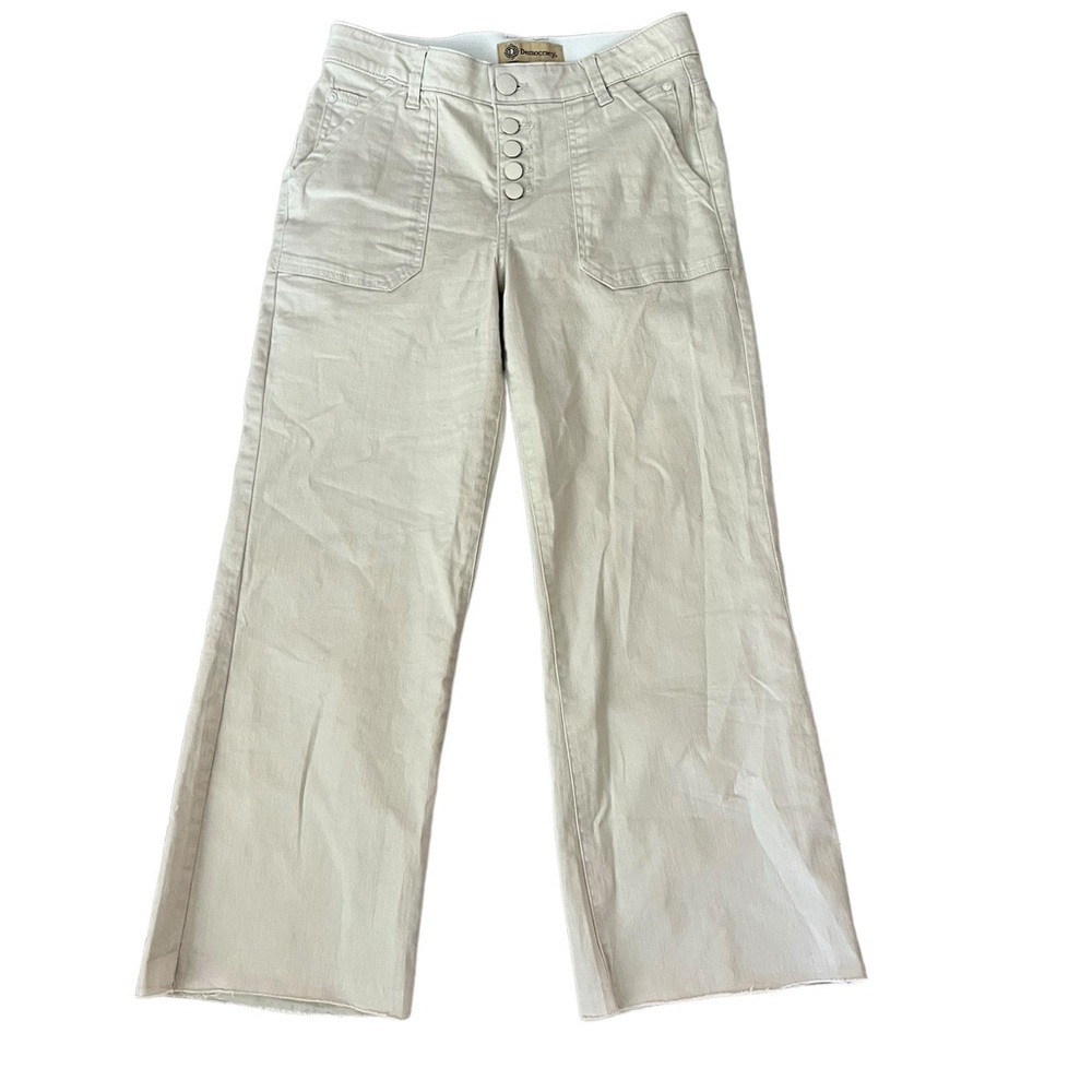 Democracy AB Technology Button Fly Frayed Hem Bootcut Jeans